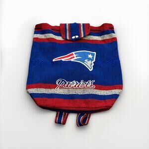 New England Patriots Unisex Blue Red Woven Mexican Baja Backpack Tote